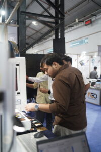 Gold and silver laser cutting machines displayed by Sunny Machineries at IIJS Premiere 2026
