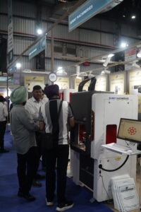 Sunny Machineries team interacting with visitors at the IIJS Premiere 2026 exhibition in Mumbai