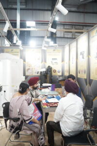Sunny Machineries exhibition stall featuring jewellery laser cutting, marking and engraving machines