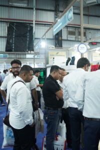 Live demonstration of jewellery laser machines at the Sunny Machineries stall at IIJS Premiere 2026